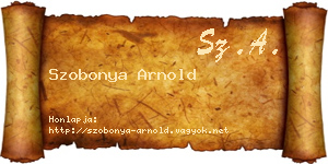 Szobonya Arnold névjegykártya