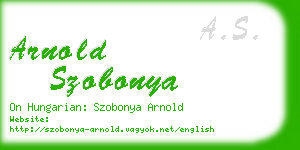 arnold szobonya business card